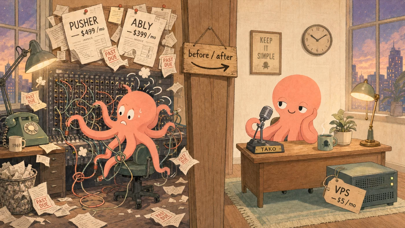 A Self-Hosted Pusher and Ably Alternative: Tako Channels
