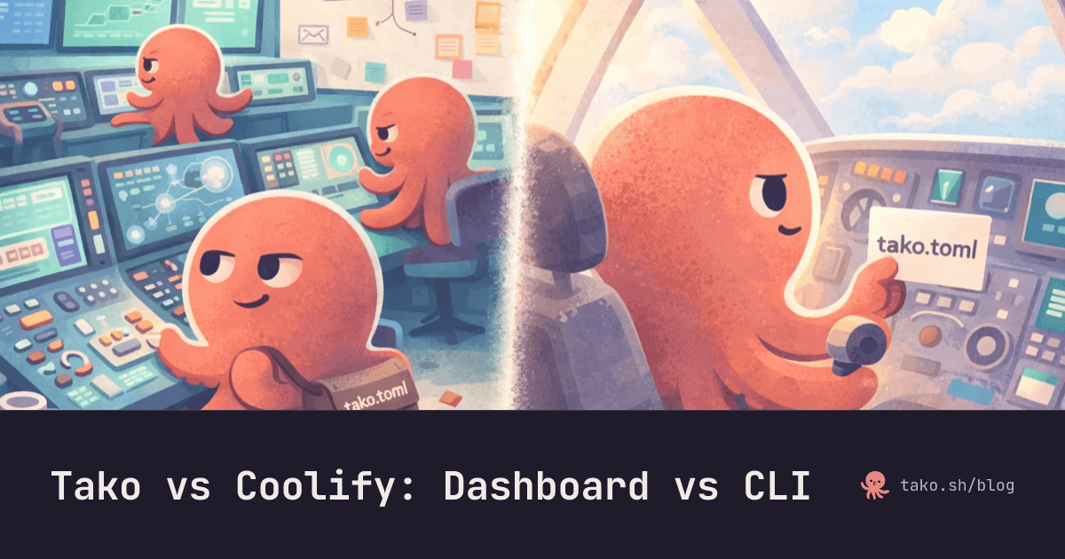 Tako vs Coolify: Dashboard vs CLI